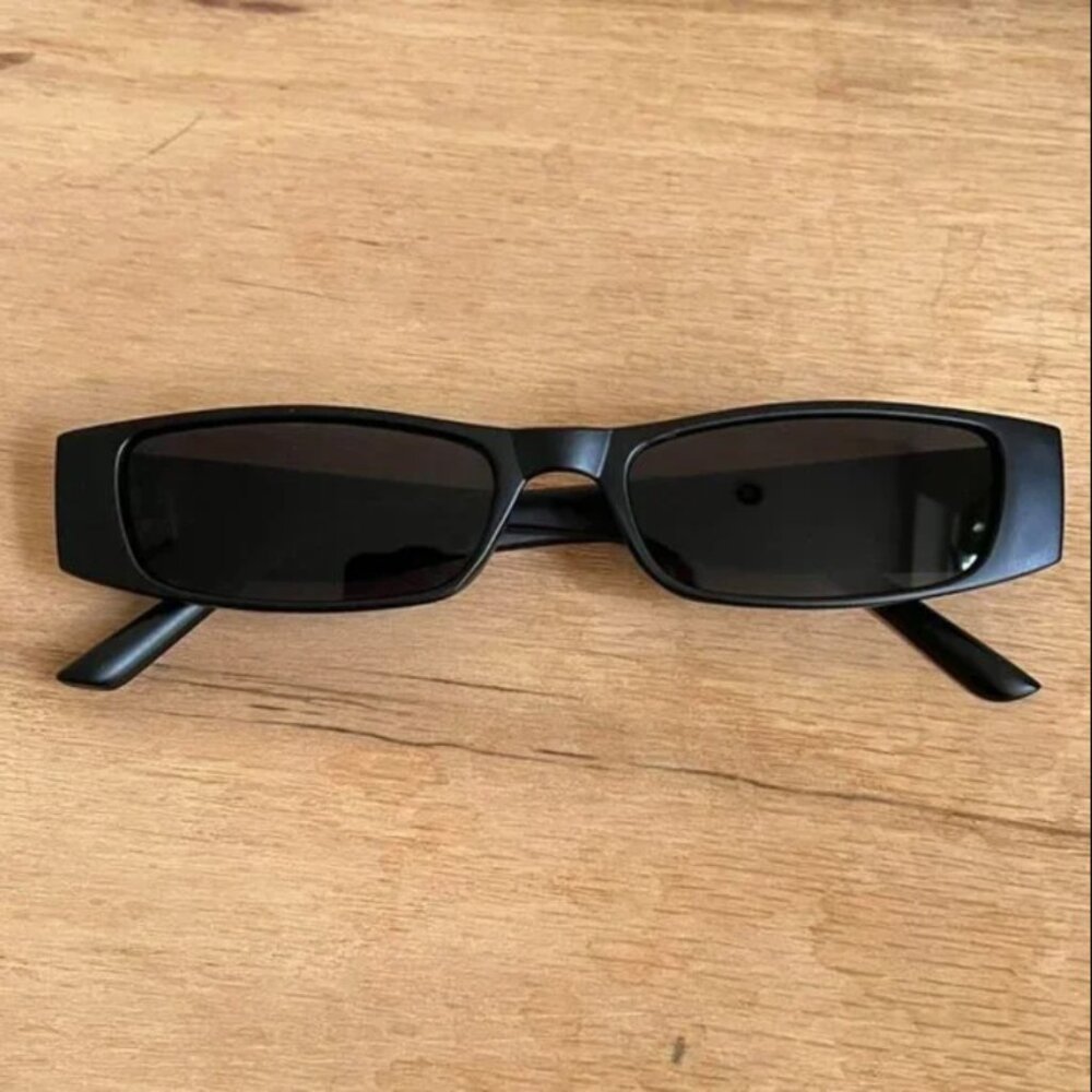 vintage unique retro style sick dope black rectangle sunglasses